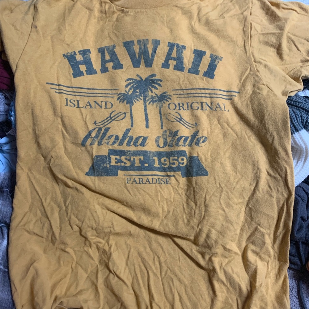 Mustard color Hawaii shirt